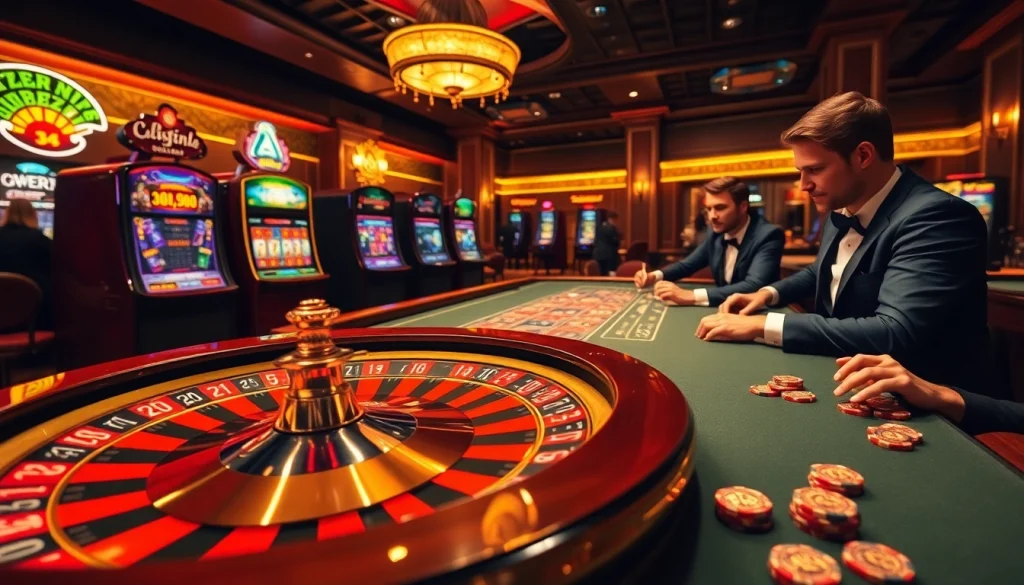 Players enjoying an exciting game at 33win’s luxurious casino with vibrant themes.