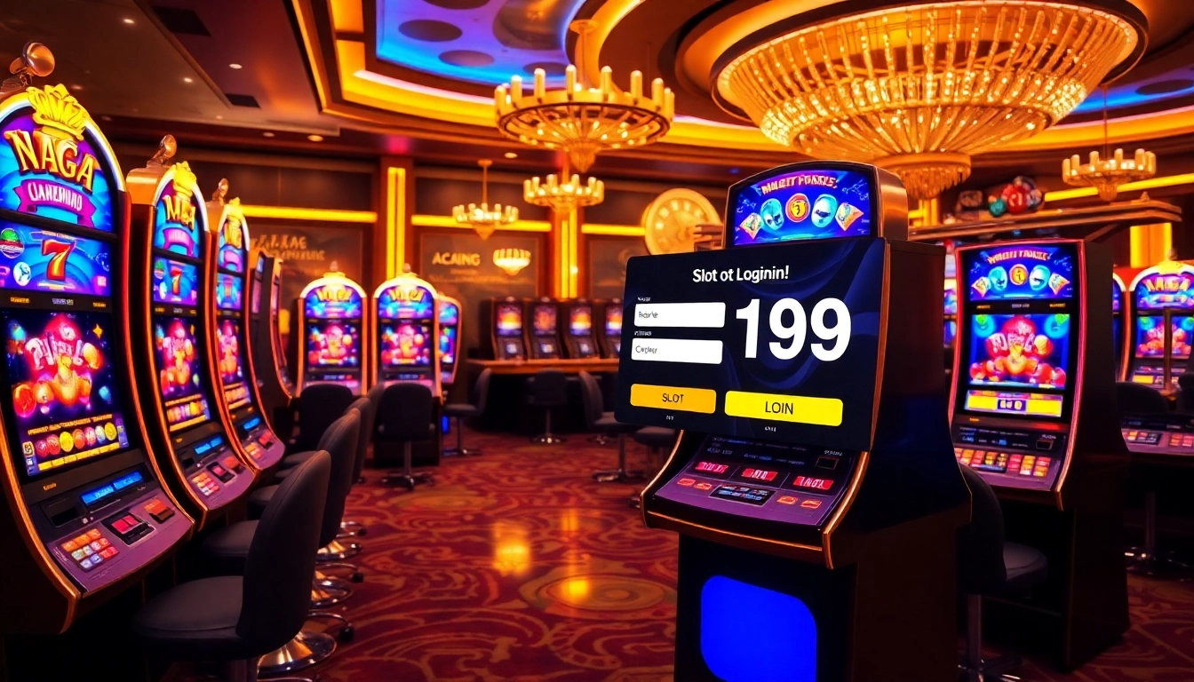 Engage in thrilling gaming via naga169 slot login with vibrant slot machines and online betting interface.
