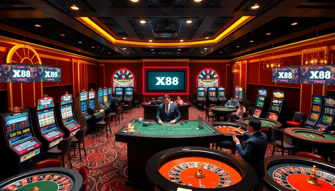 Experience the excitement of online gambling at XX88 with vibrant casino visuals.