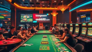 Experience the excitement of luongsontv60com while engaging in high-stakes poker at a vibrant casino.