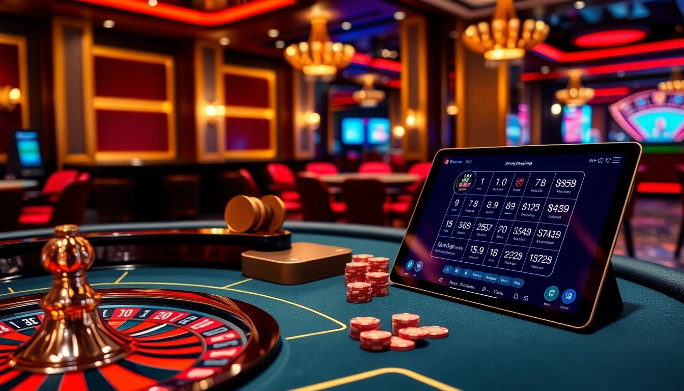Experience luxury gaming with nhà cái S8 showcasing poker chips and an elegant casino table.