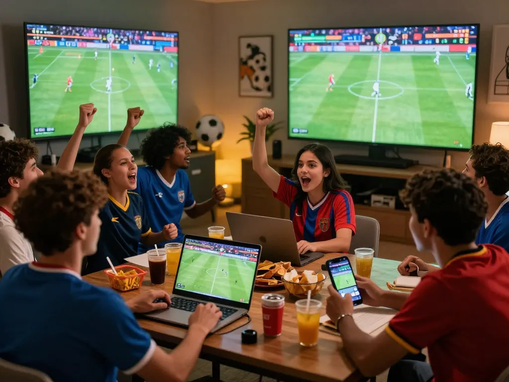 CakhiaTV live football viewing experience with fans engaged during a match