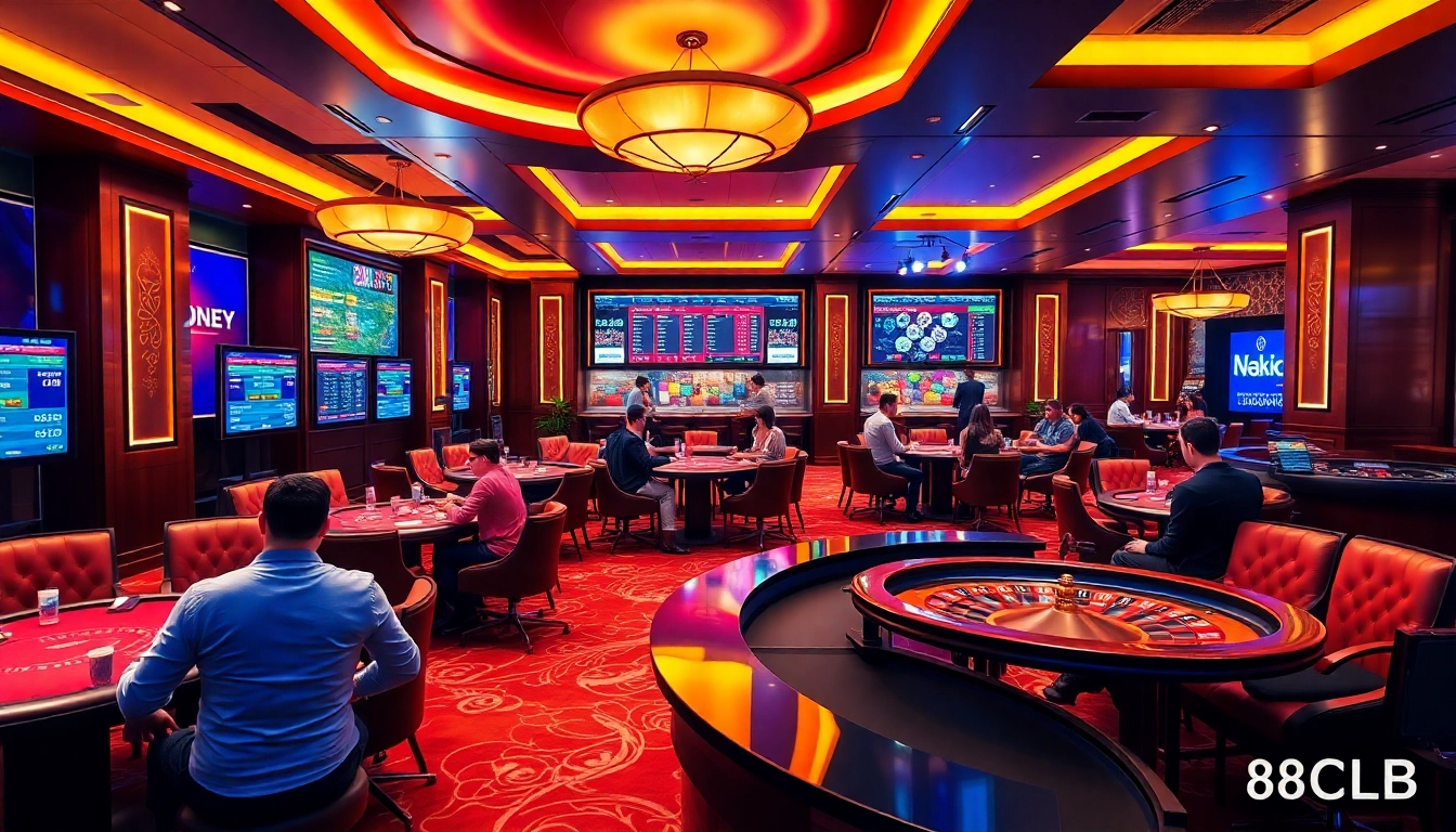 Experience the thrilling casino environment at 88clb with vibrant games and luxury.