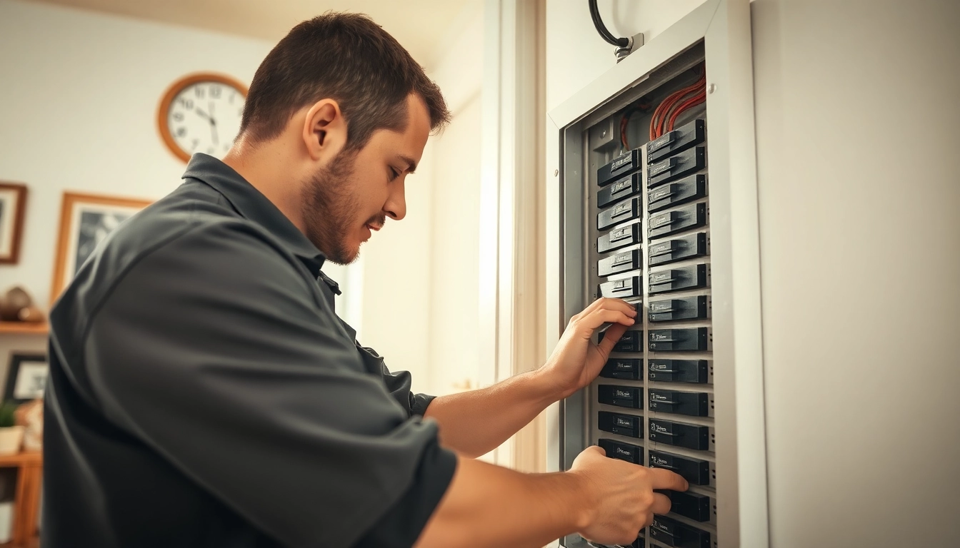 Expert conducting electrical service maintenance for residential safety and efficiency.