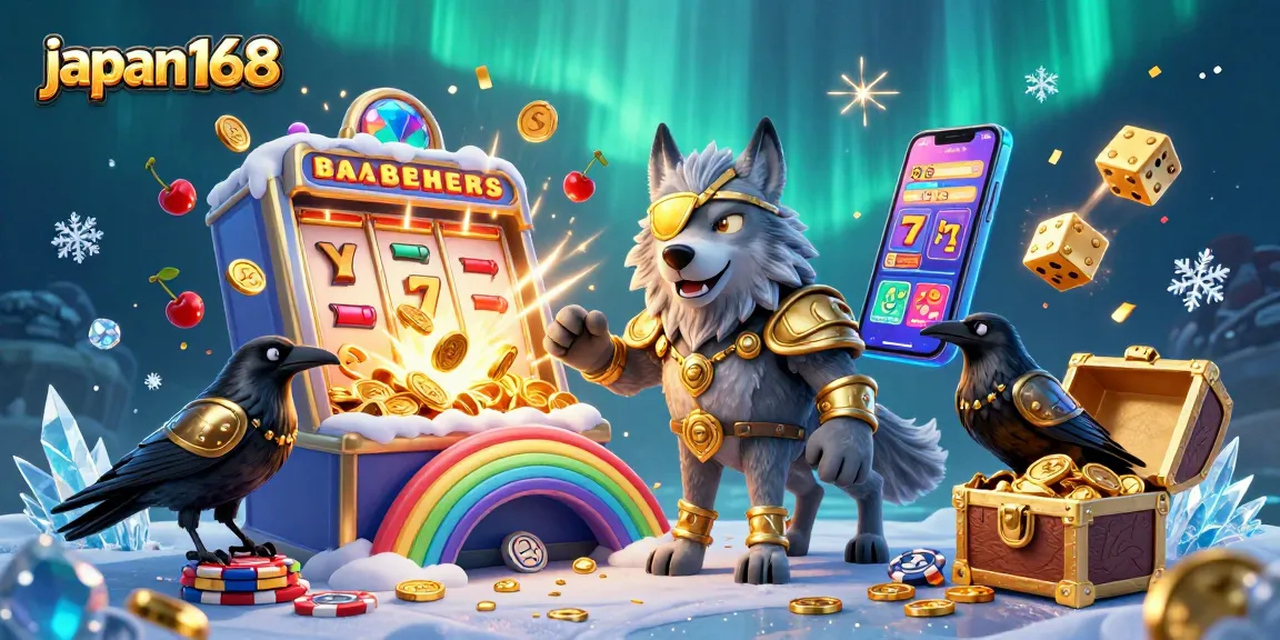 Experience the excitement of japan168 with a vibrant jackpot scene featuring Odin and his ravens in a casino-themed explosion.