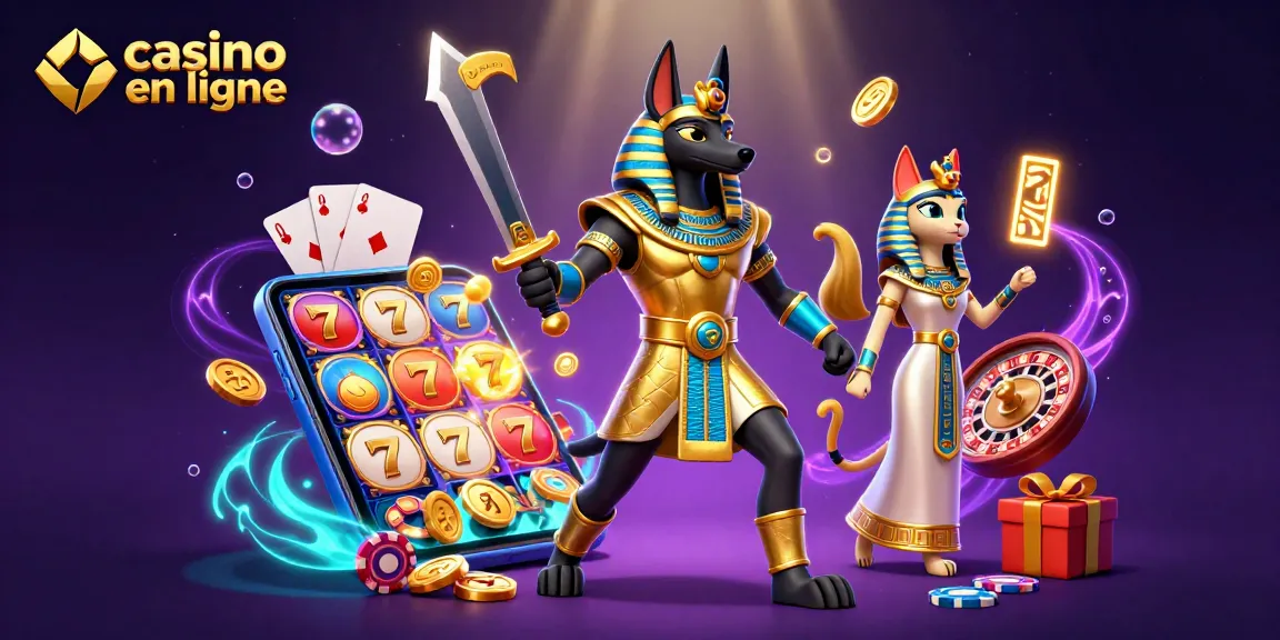 Jouer au casino en ligne avec Anubis, Bastet et des éléments de machines à sous colorées