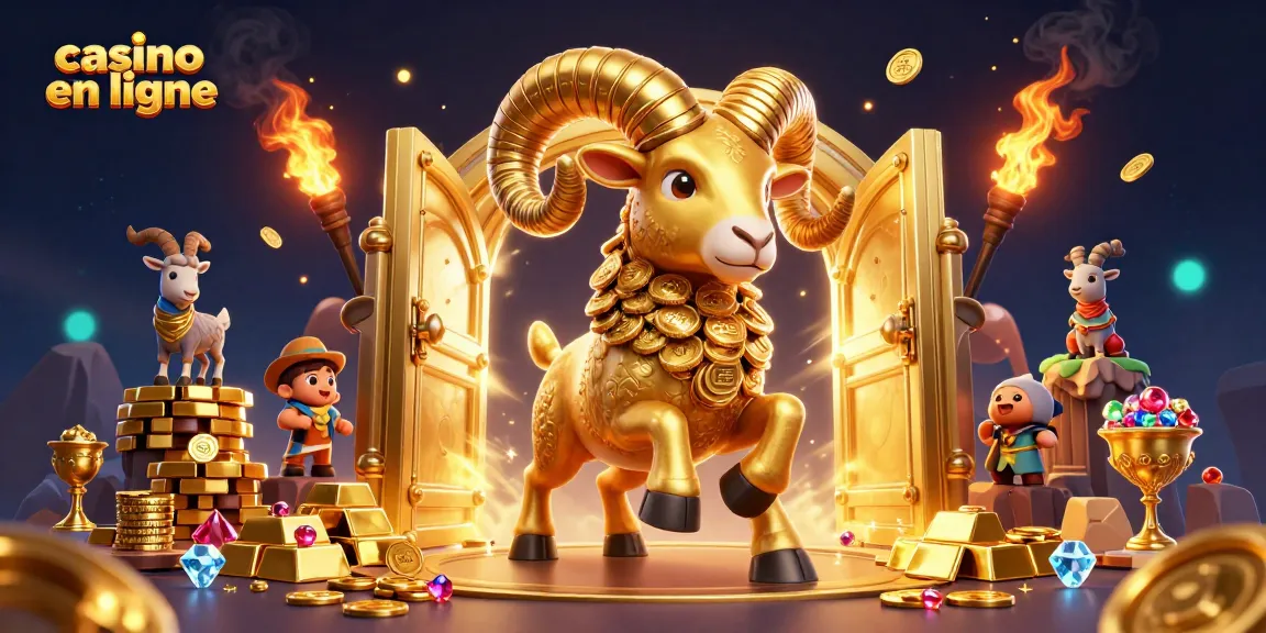 Des jeux de casino en ligne captivants avec un bélier doré et des trésors scintillants.