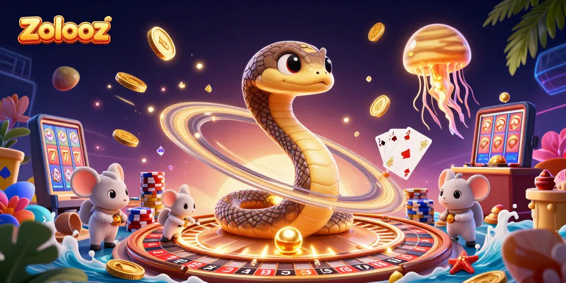 Zolooz invites players to bet on a cosmic roulette wheel with 3D elements and vibrant colors.